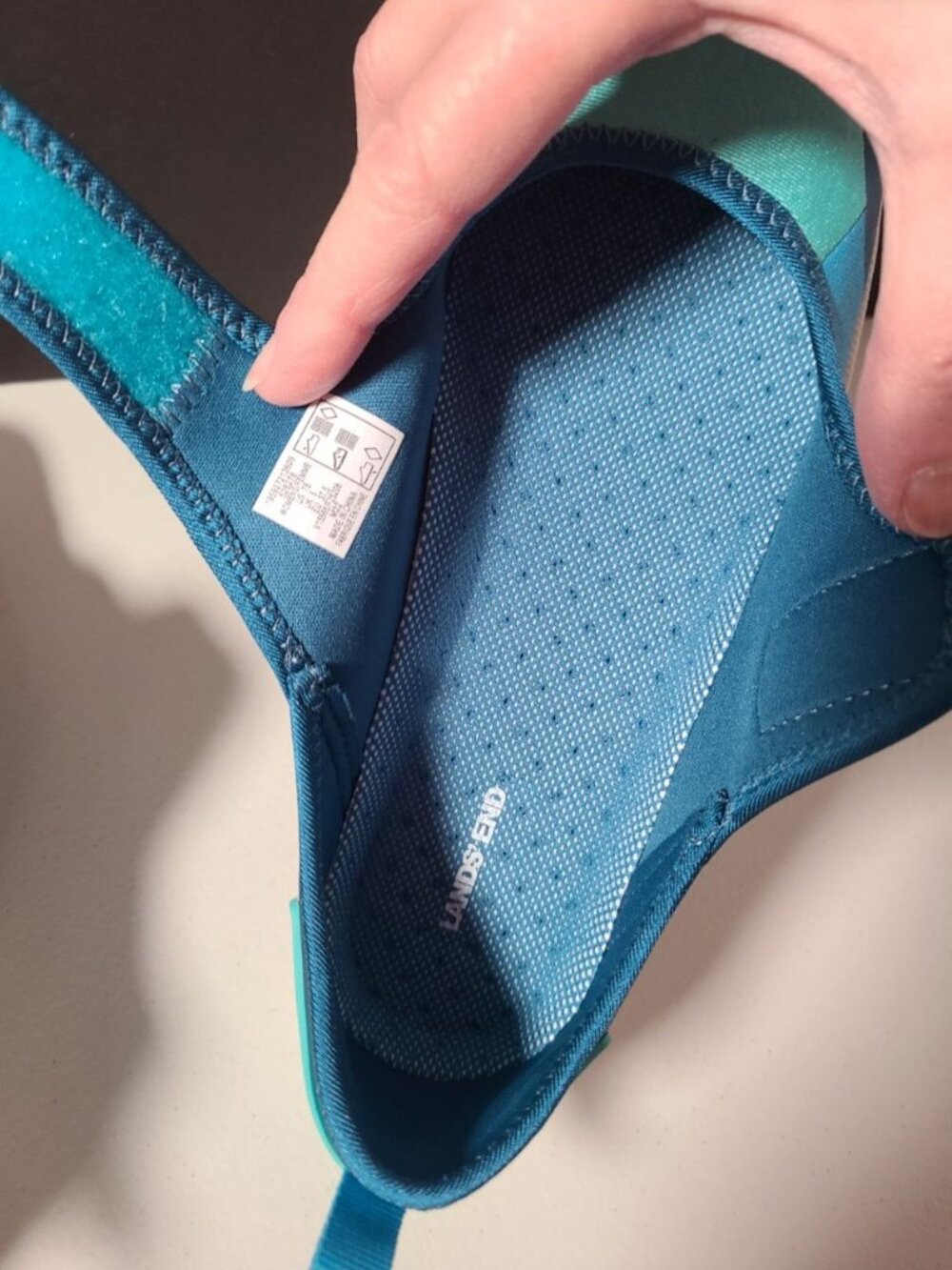 Lands End Water Shoes Womens Size 7B Teal Blue with Black Trim - Picture 12 of 13